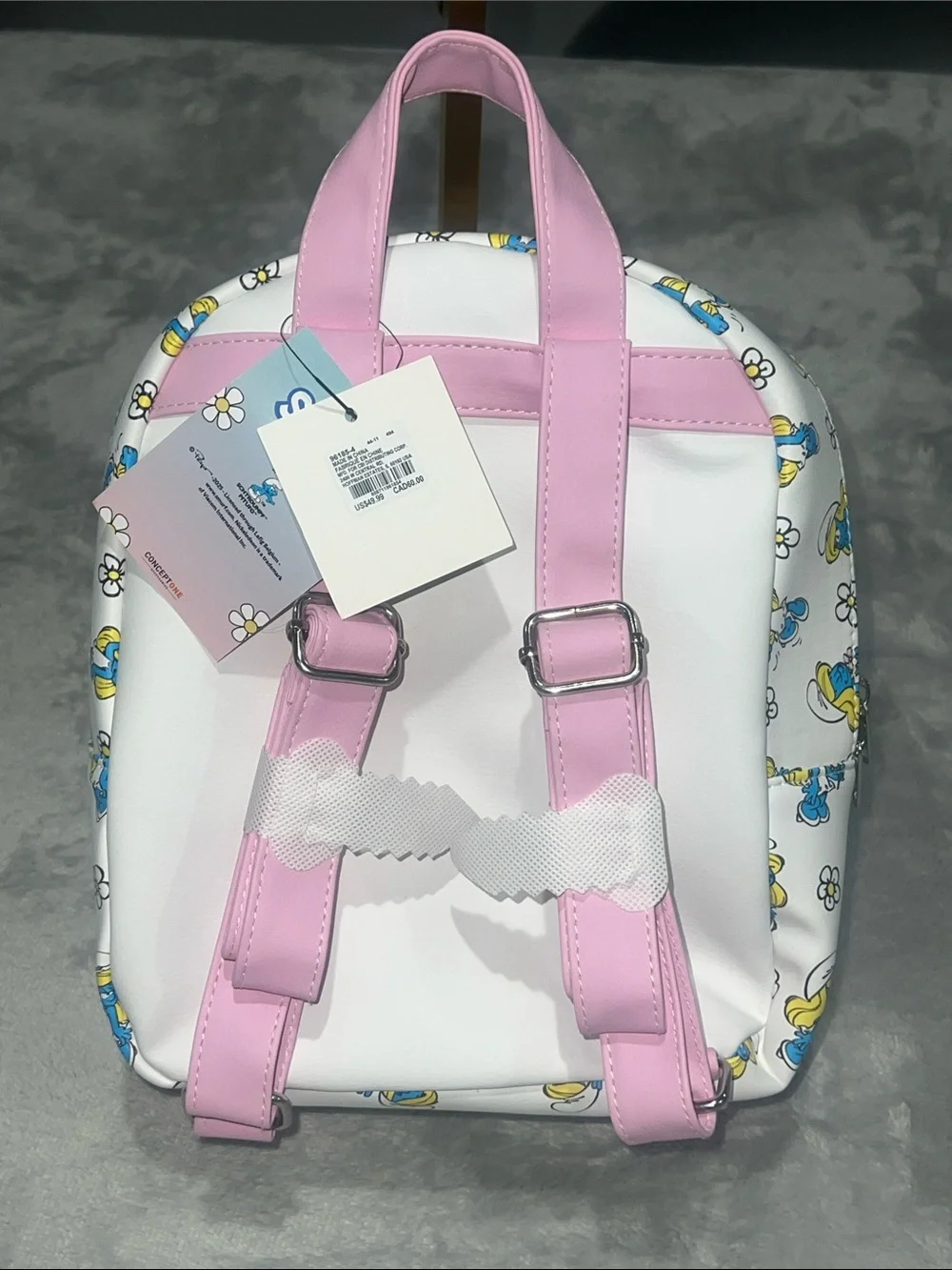 The Smurfs Smurfette Mini Backpack in White & Pink